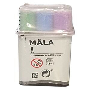 Ikea‎ MALA Chalk 9 Pc Multi Color Art Supplies Kids Crafts Drawing Coloring